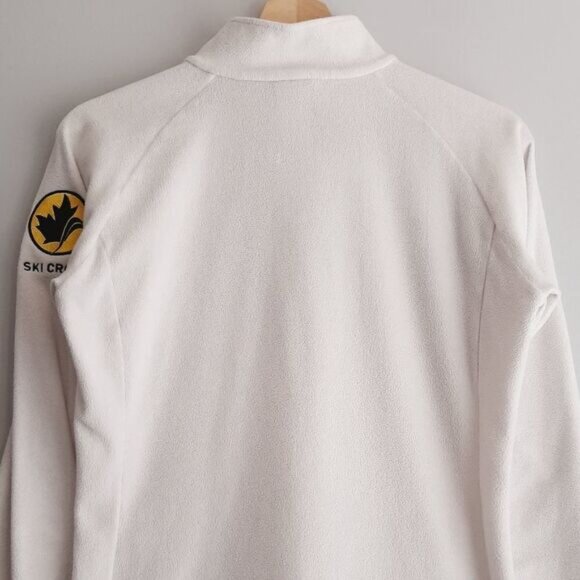 DESCENTE / Ski Cross Polartec Fleece Sweatshirt Half-Zip White Sz 10 - Picture 9 of 13